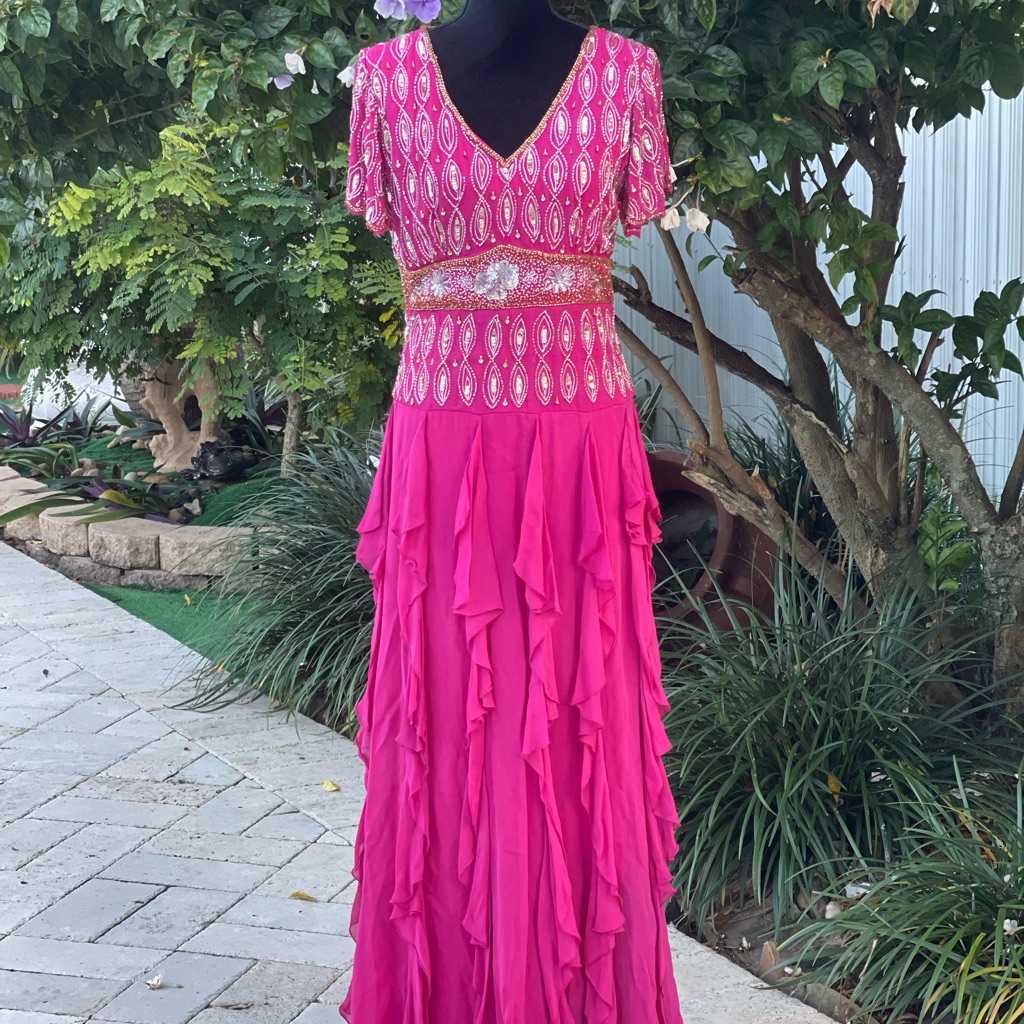 Evening Dress Ashro Dresses Clearance Kelcia Fit-And-Flare Jacquard Dress  With Balloon Sleeves And Statement